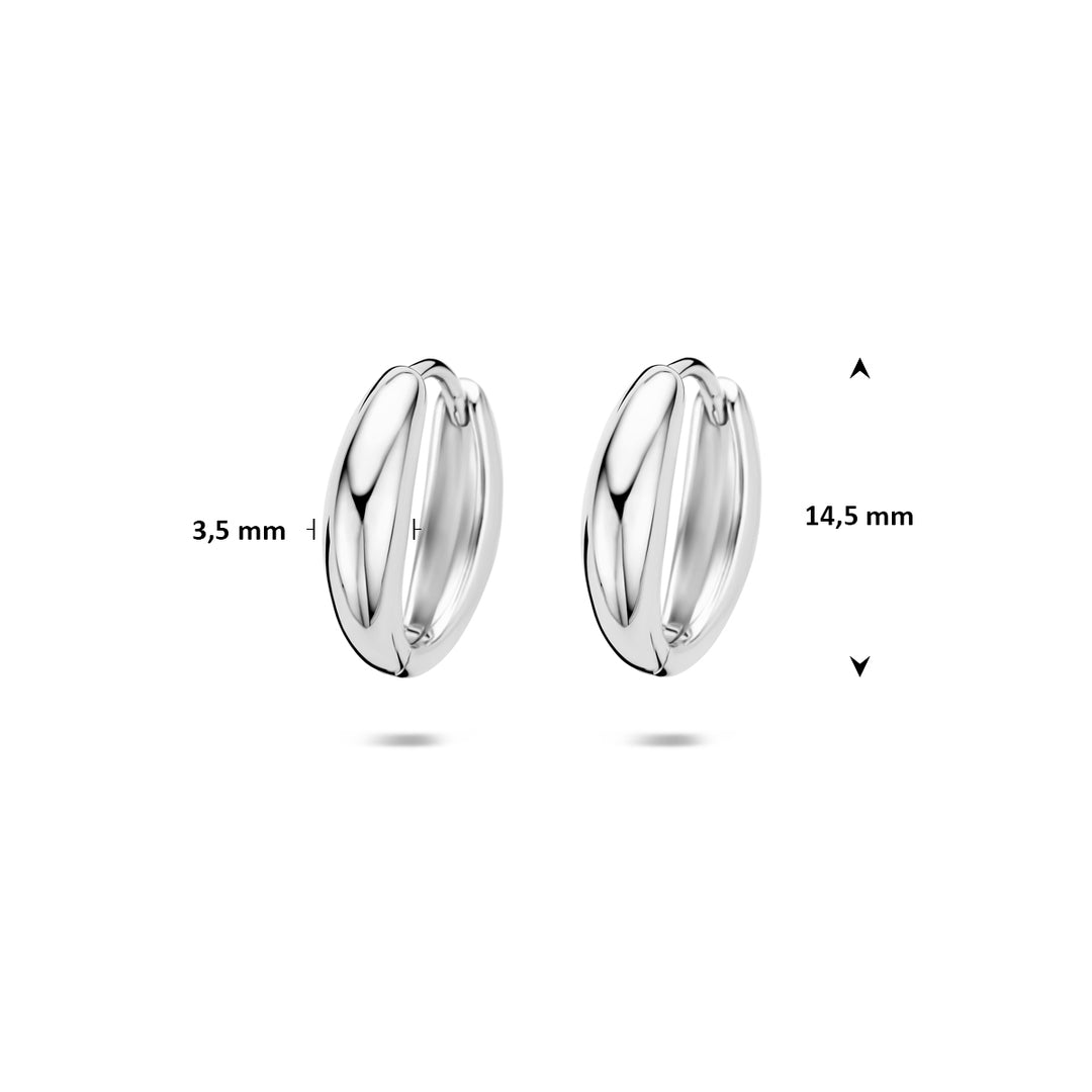 Verguld Geel op 925 Zilveren Klapoorringen – 14,5 x 3,5 mm