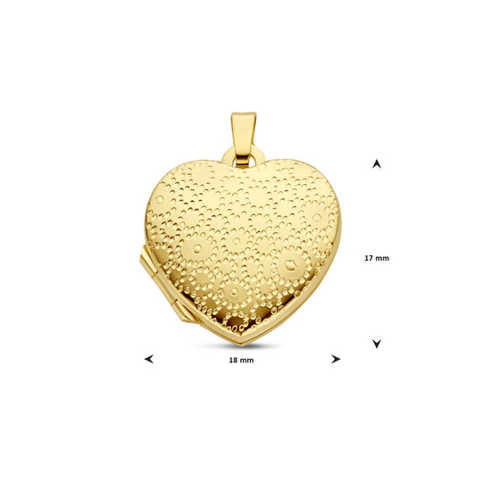 Geelgouden Hartje Medaillon met Gravure – Bewaar Jouw Kostbare Herinneringen
