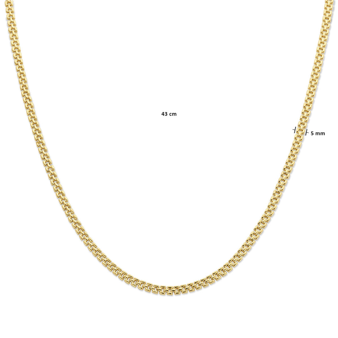 14K Geelgouden Collier met Panter Schakels van 5 mm – Uniek en Stijlvol