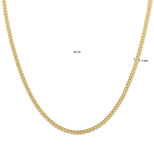 14K Geelgouden Collier met Panter Schakels van 5 mm – Uniek en Stijlvol