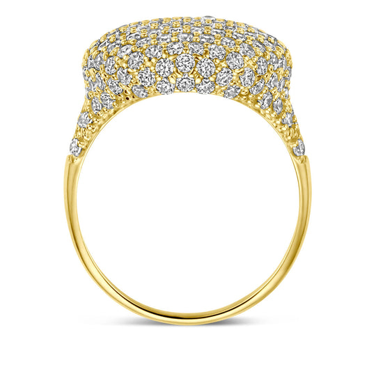 Prachtige 14k Geelgouden Ring met Zirkonia - Breedte 16.5mm