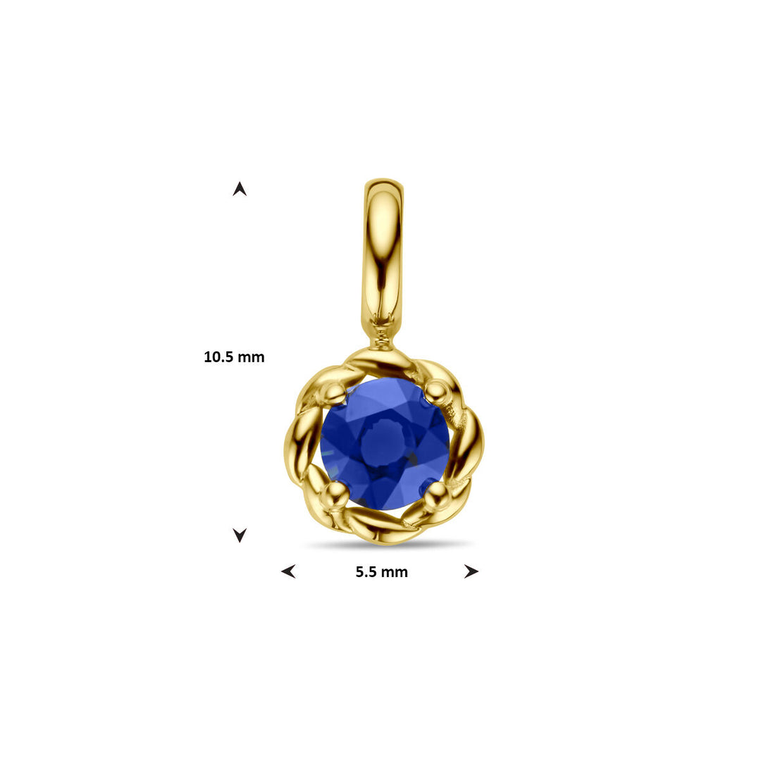 14k Geelgouden Hanger met Saffier – Tijdloze Eleganties en Luxe