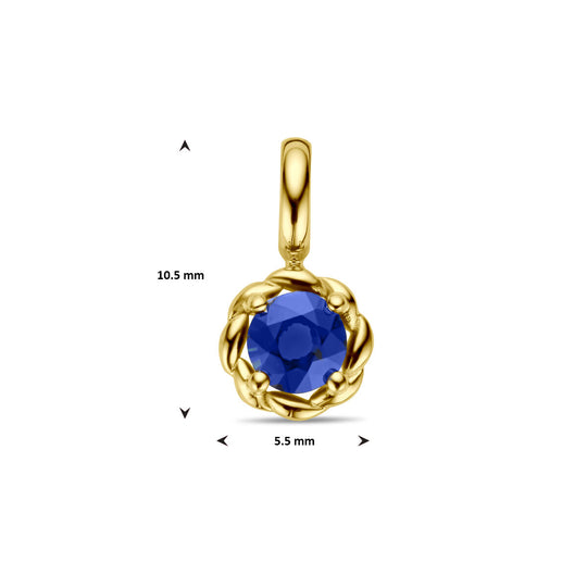14k Geelgouden Hanger met Saffier – Tijdloze Eleganties en Luxe