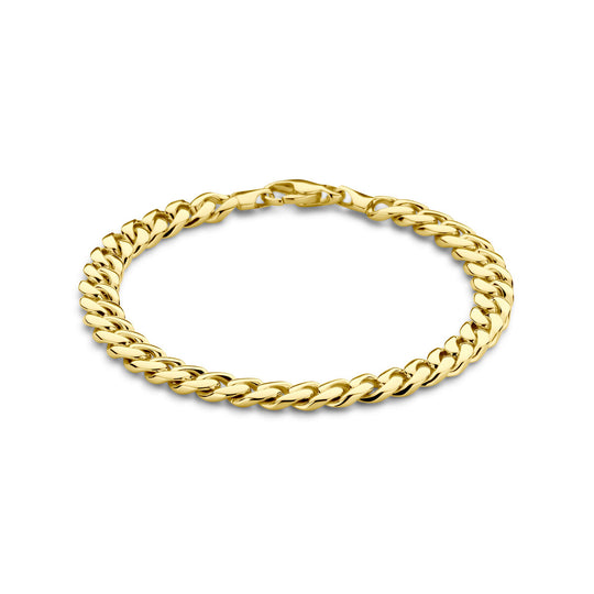 14k Geelgouden Armband met Gourmette Schakel – Tijdloze Luxe en Stijl