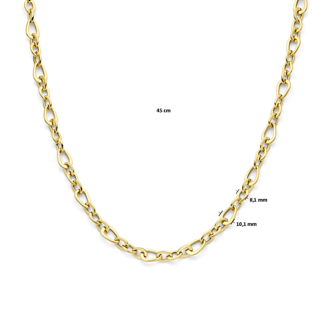 14k Geelgouden Collier - Elegant en Tijdloos met 10 mm Schakelbreedte