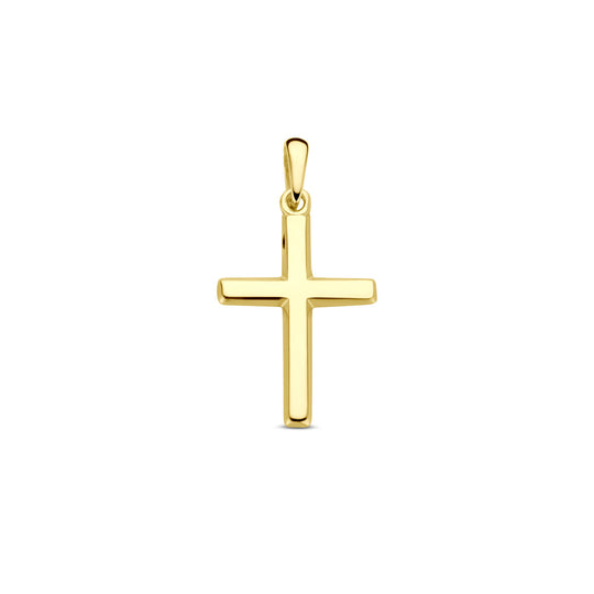 14k Geelgouden Hanger in Kruisvorm - Totale Hoogte 23mm