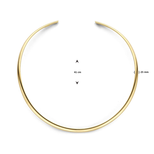 14K Geelgouden Spang Collier met Ovalen Buis – Stijlvol en Tijdloos