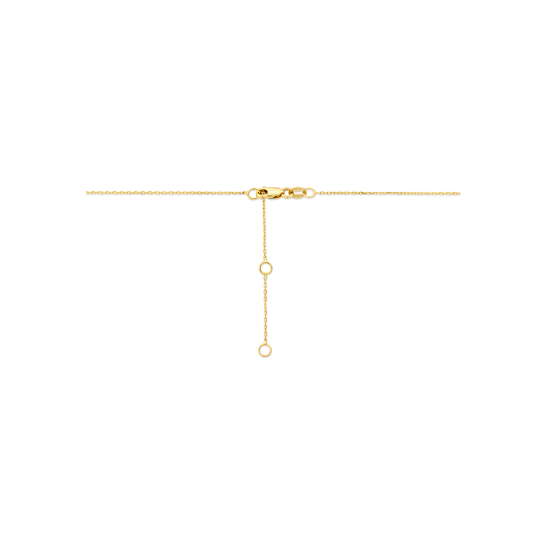 14k Geelgouden Collier met Hartvormige Lab Grown Diamant – Verstelbare Lengte (41-45cm)