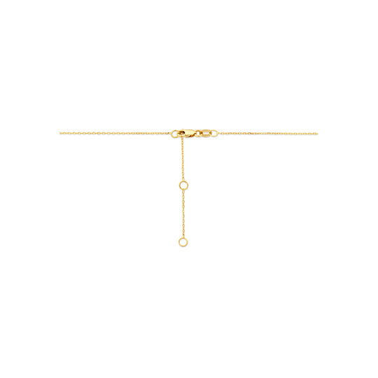 14k Geelgouden Collier met Hartvormige Lab Grown Diamant – Verstelbare Lengte (41-45cm)