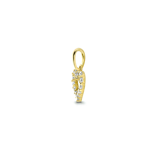 9k Geelgouden Hart Hanger met Zirkonia 8mm