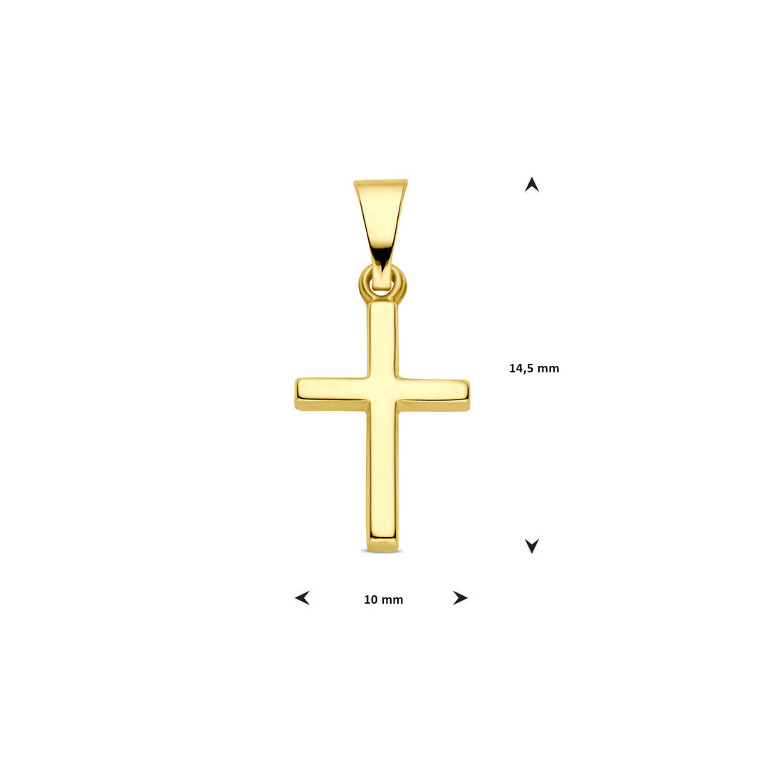 9k Geelgouden Kruishanger 14,5 mm – Gouden Hanger