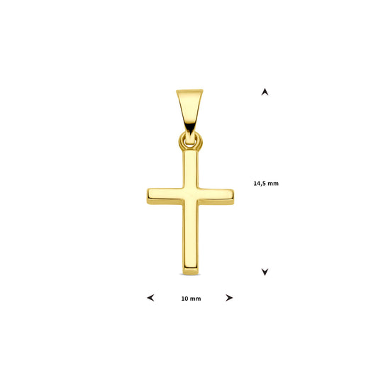 9k Geelgouden Kruishanger 14,5 mm – Gouden Hanger
