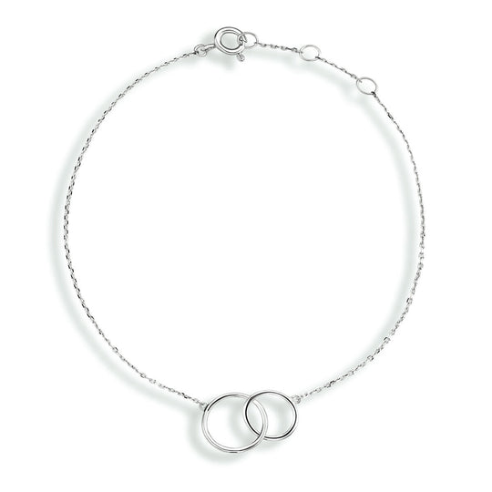 14k Witgouden Armband met Open Rondjes – 16,5-18,5 cm