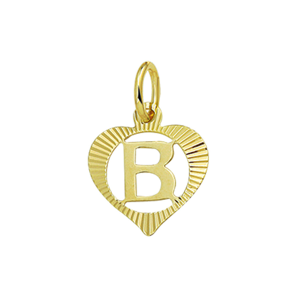 14k geelgouden hanger hart met brief
