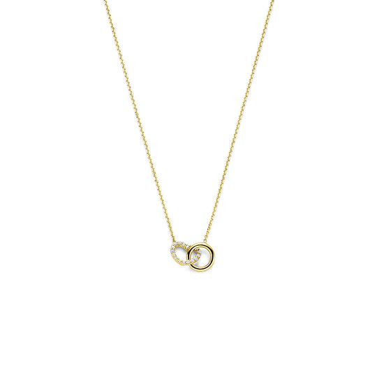 14k Geelgouden Ketting met Hartje en Zirkonia – 40-44 cm