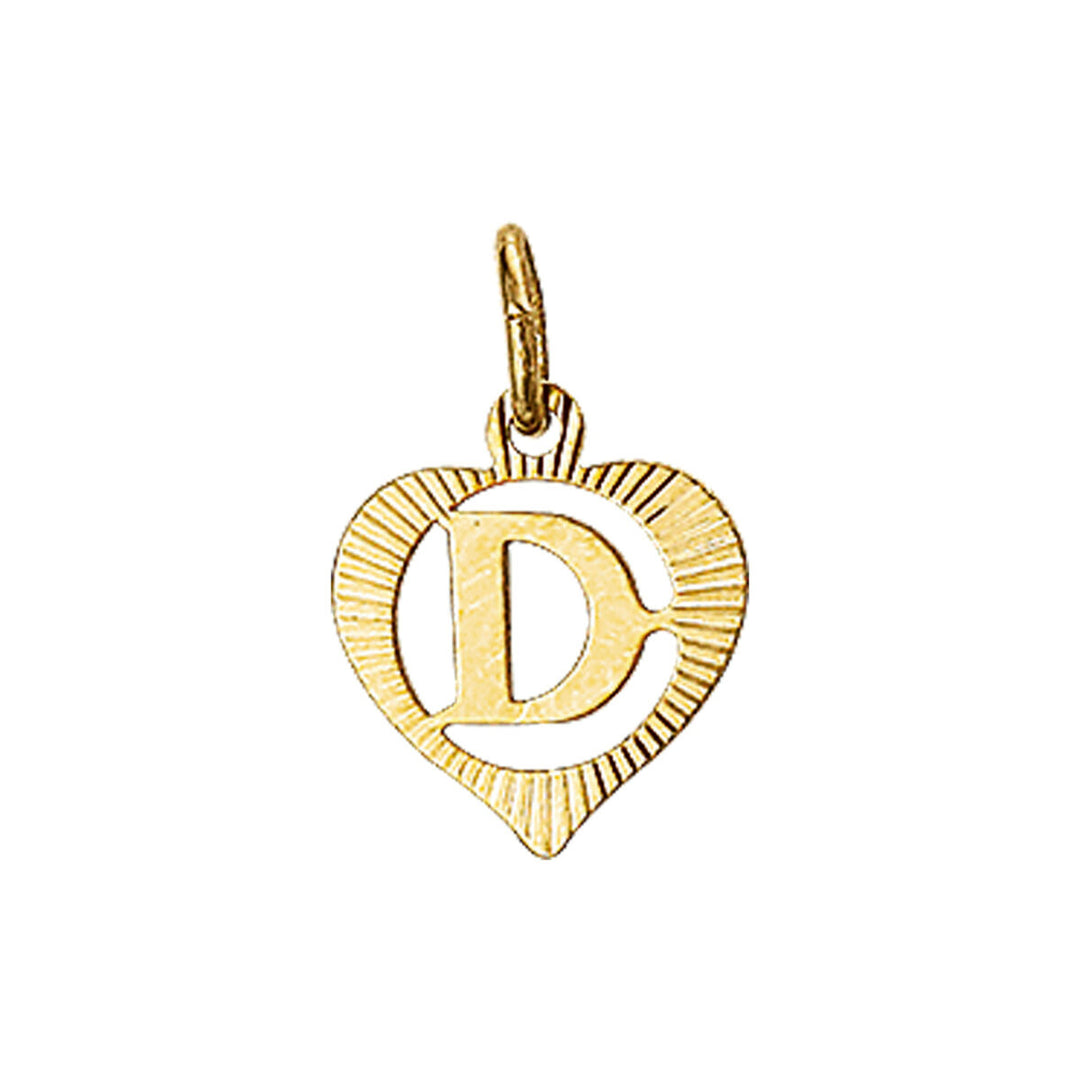 14k geelgouden hanger hart met brief