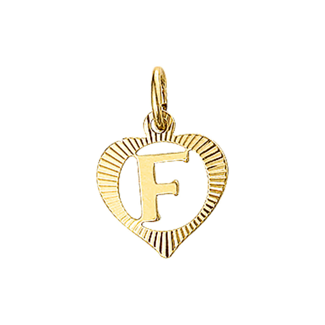 14k geelgouden hanger hart met brief