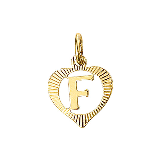 14k geelgouden hanger hart met brief