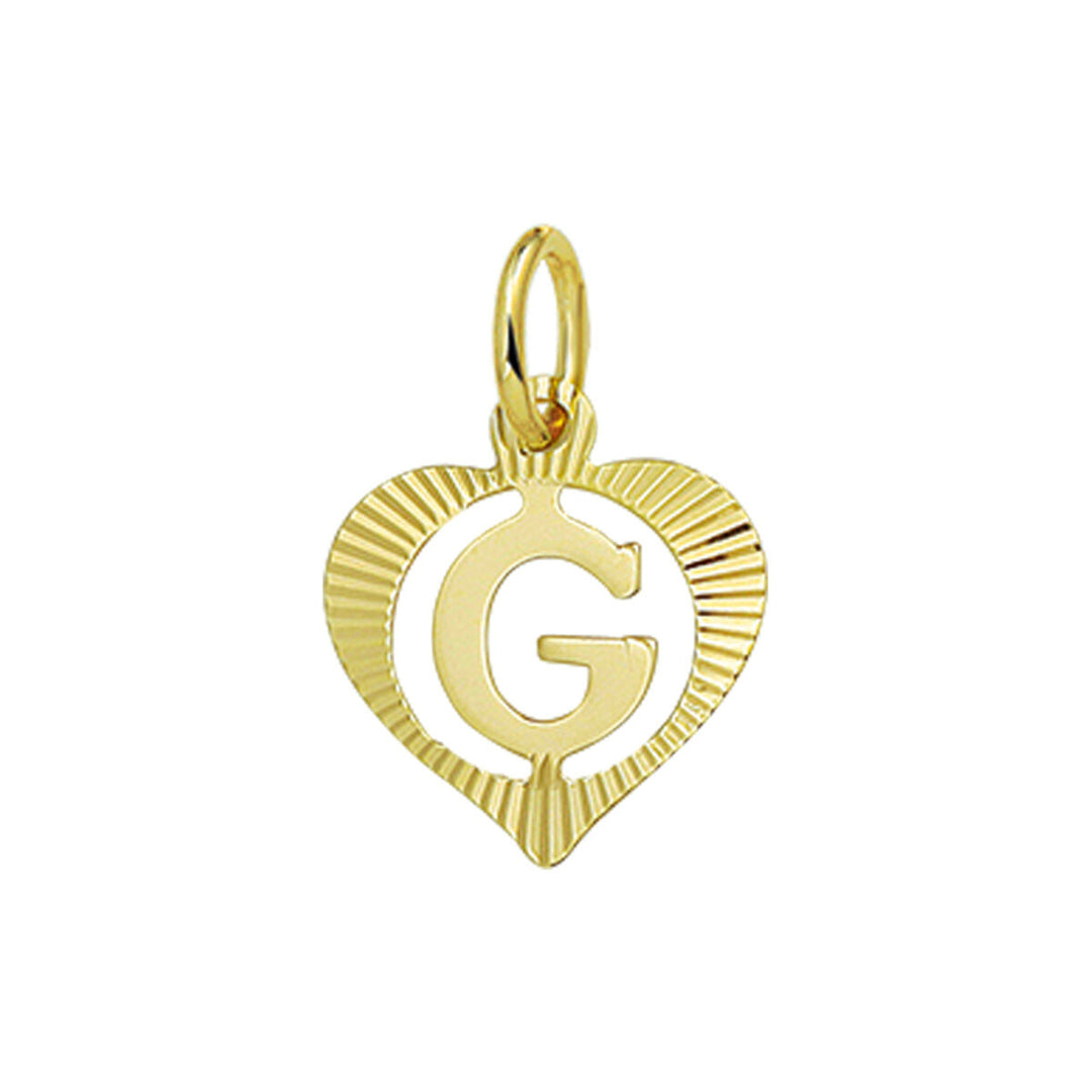 14k geelgouden hanger hart met brief