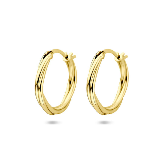 Vergulde 925 gouden Gedraaide Oorringen – 19 mm