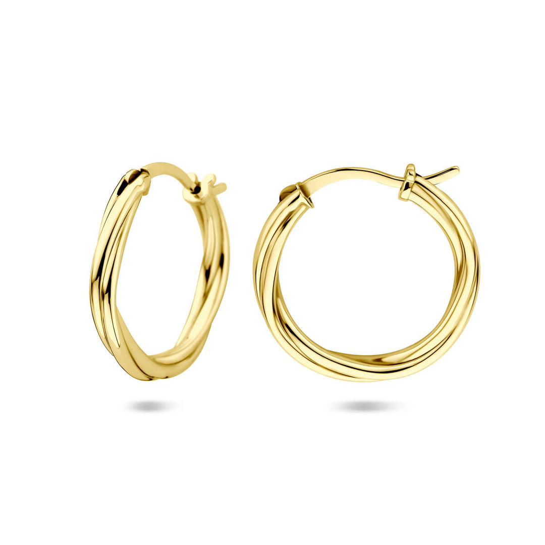 Vergulde 925 gouden Gedraaide Oorringen – 19 mm