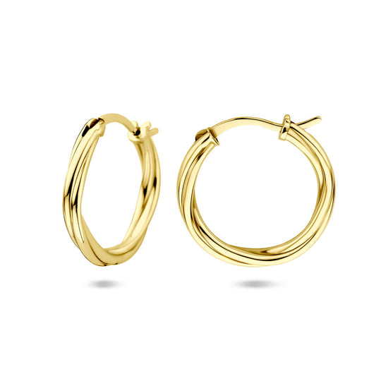 Vergulde 925 gouden Gedraaide Oorringen – 19 mm