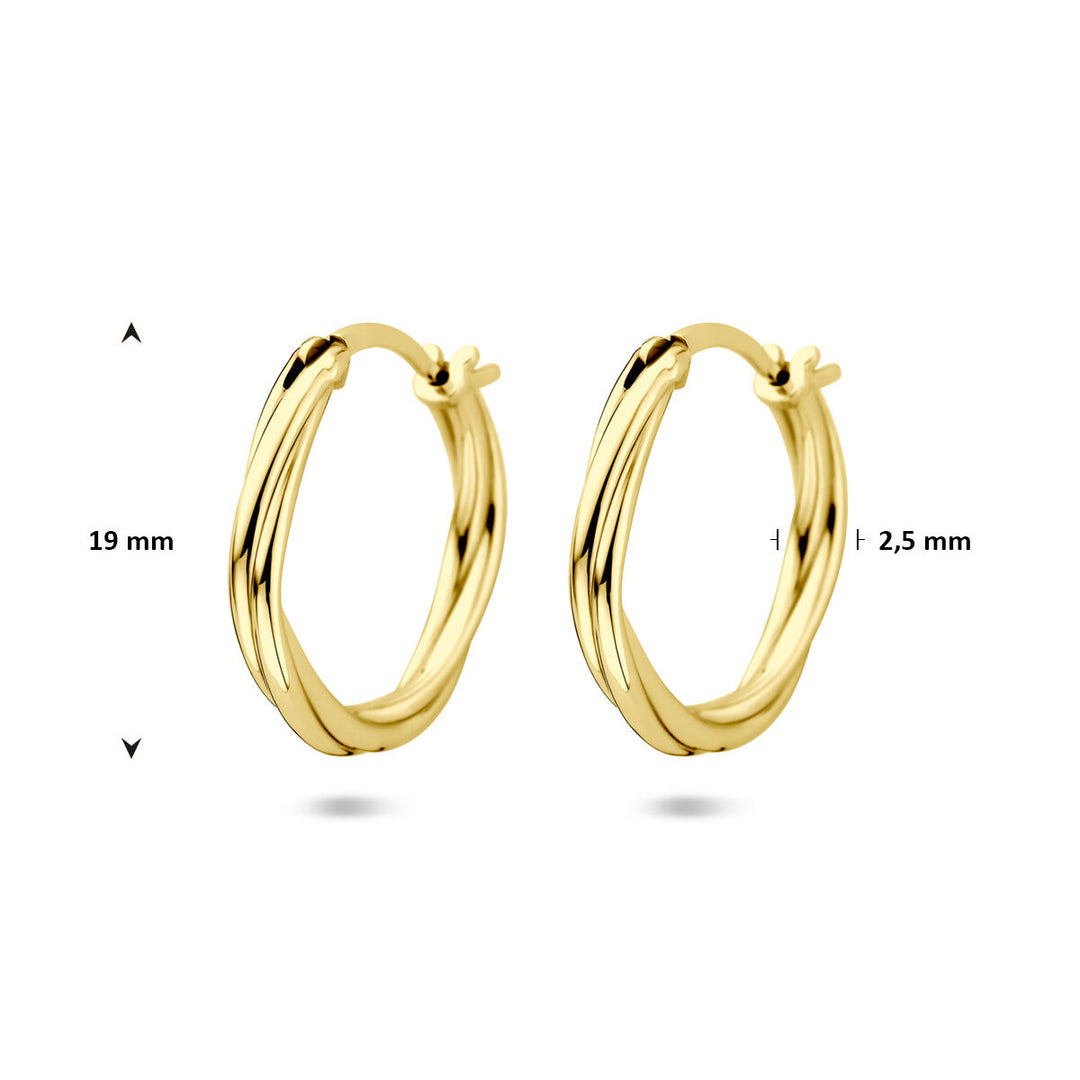Vergulde 925 gouden Gedraaide Oorringen – 19 mm