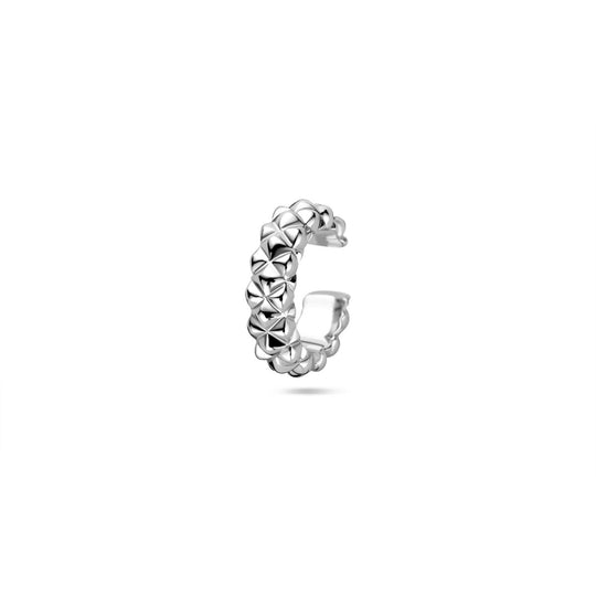Gerhodineerd 925 zilveren ear cuff 13 mm – Tijdloze oormanchet