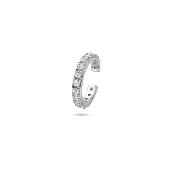 Gerhodineerd 925 zilveren ear cuff 14,5 mm met zirkonia – Oormanchet