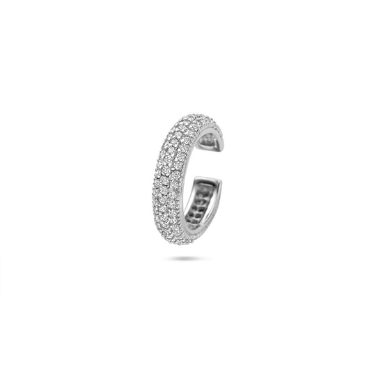 Gerhodineerd 925 zilveren ear cuff 15,5 mm met zirkonia – Oormanchet