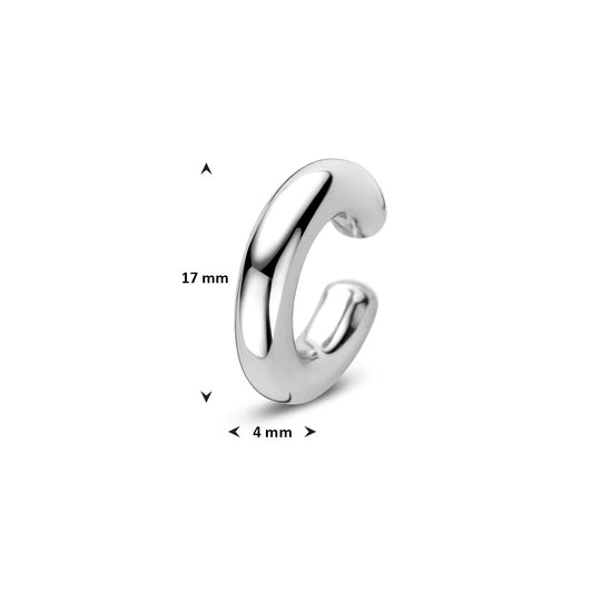 Gerhodineerd 925 zilveren ear cuff 17 mm – Elegante oormanchet