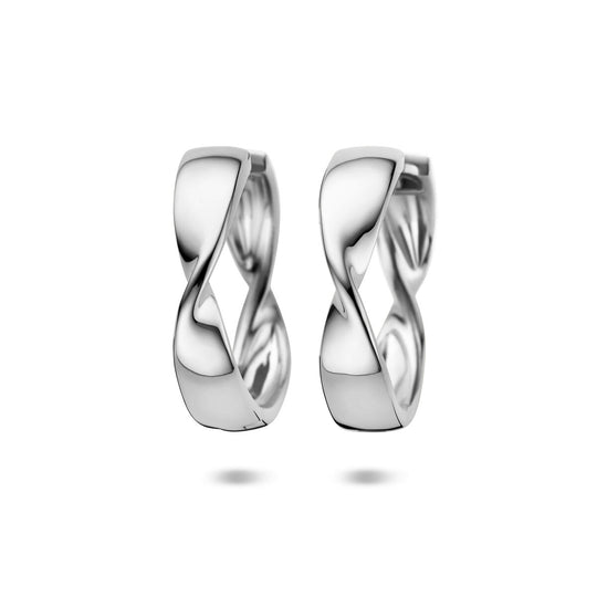 Gerhodineerd 925 zilveren klapoorringen 25 mm – Elegante creolen