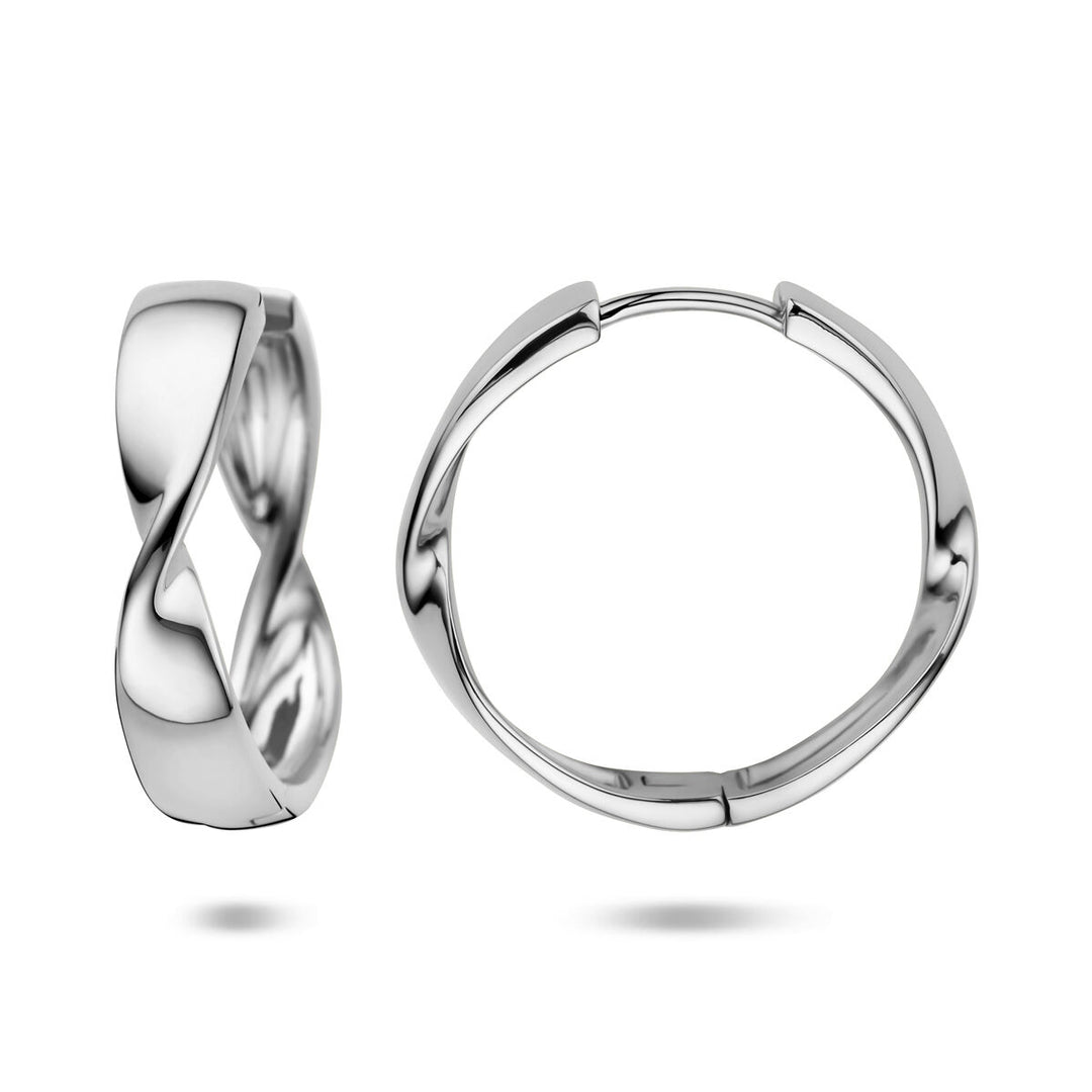 Gerhodineerd 925 zilveren klapoorringen 25 mm – Elegante creolen