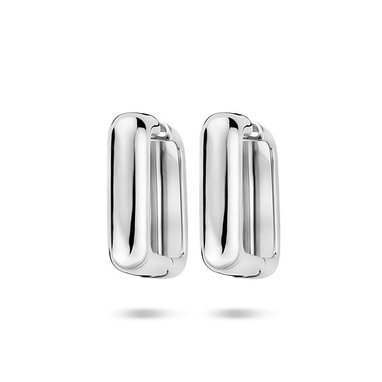 Gerhodineerd 925 zilveren klapoorringen – 25mm