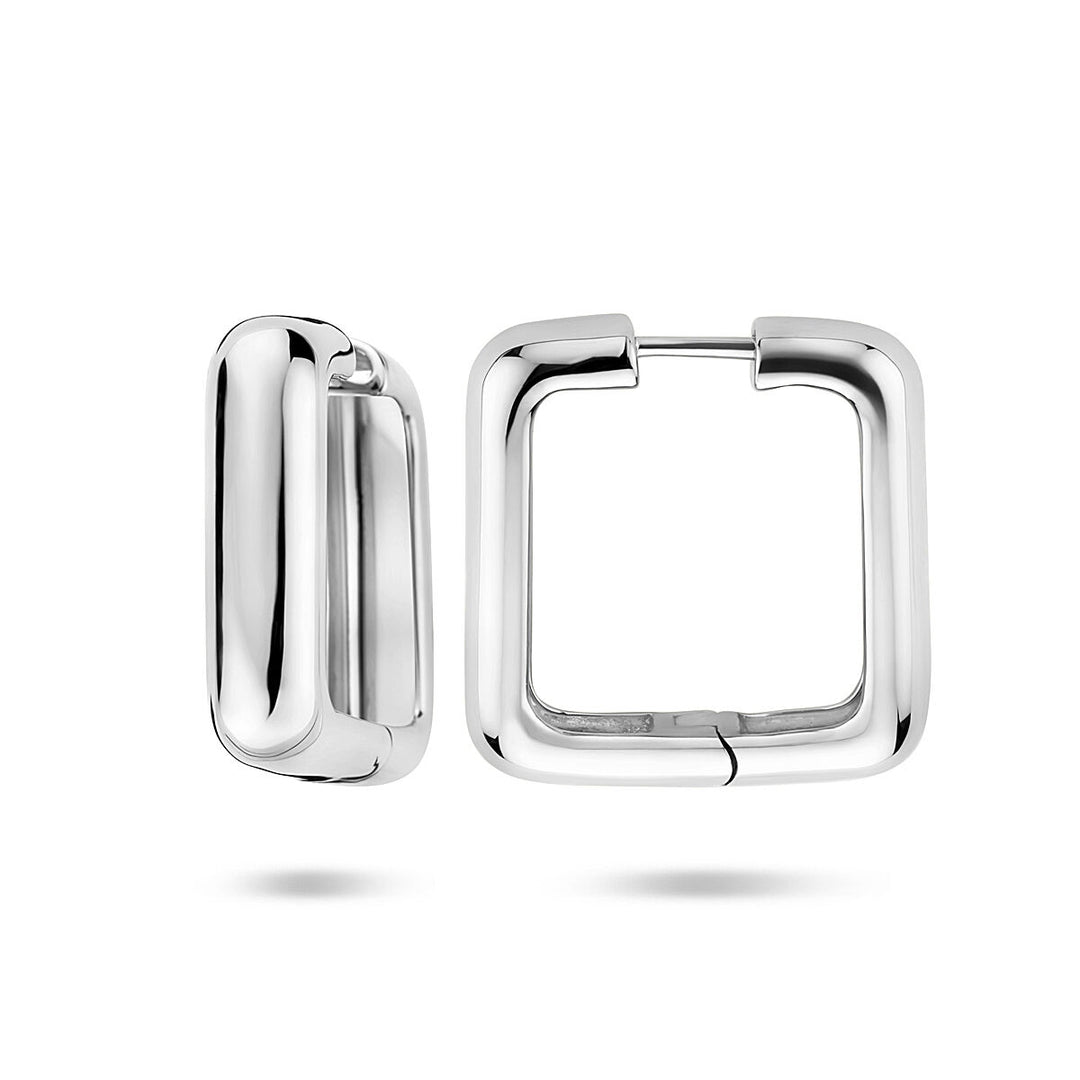 Gerhodineerd 925 zilveren klapoorringen – 25mm