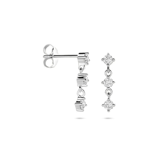 Gerhodineerd 925 zilveren oorhangers met zirkonia – 16mm