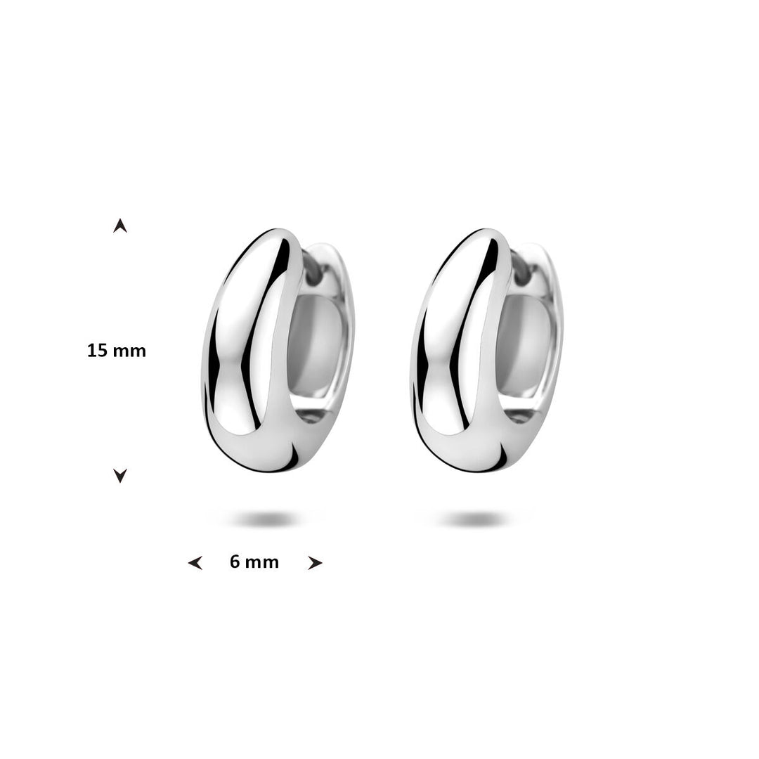 Gerhodineerd Zilveren Klapoorringen – 15x6mm – 925 Zilver
