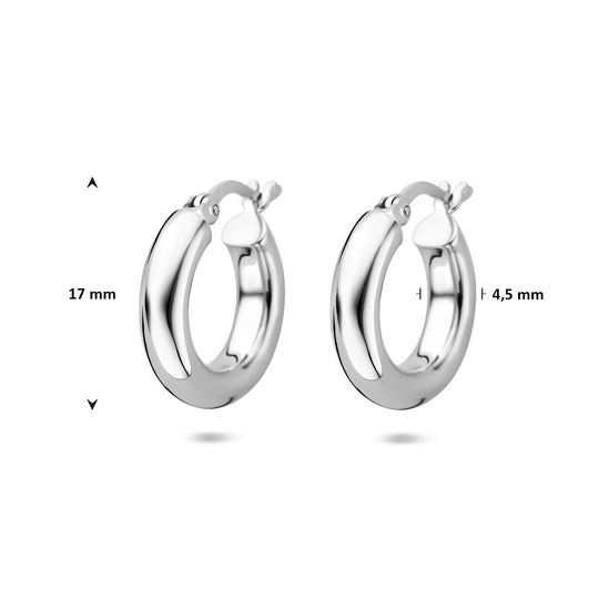Gerhodineerd Zilveren Oorringen – 17x4,5mm – 925 Zilver