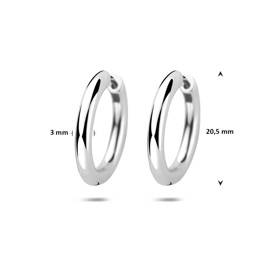 Gerhodineerde 925 Zilveren Klapoorringen – 20,5 mm