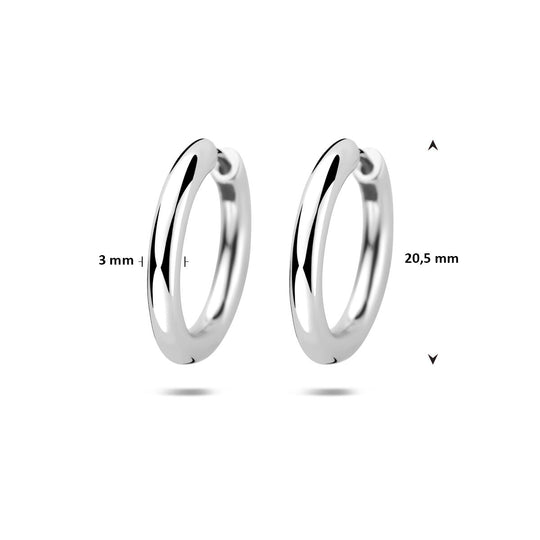 Gerhodineerde 925 Zilveren Klapoorringen – 20,5 mm