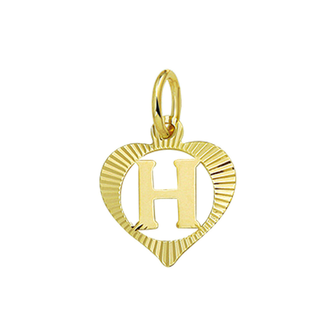 14k geelgouden hanger hart met brief