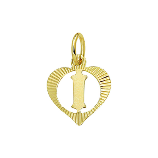 14k geelgouden hanger hart met brief