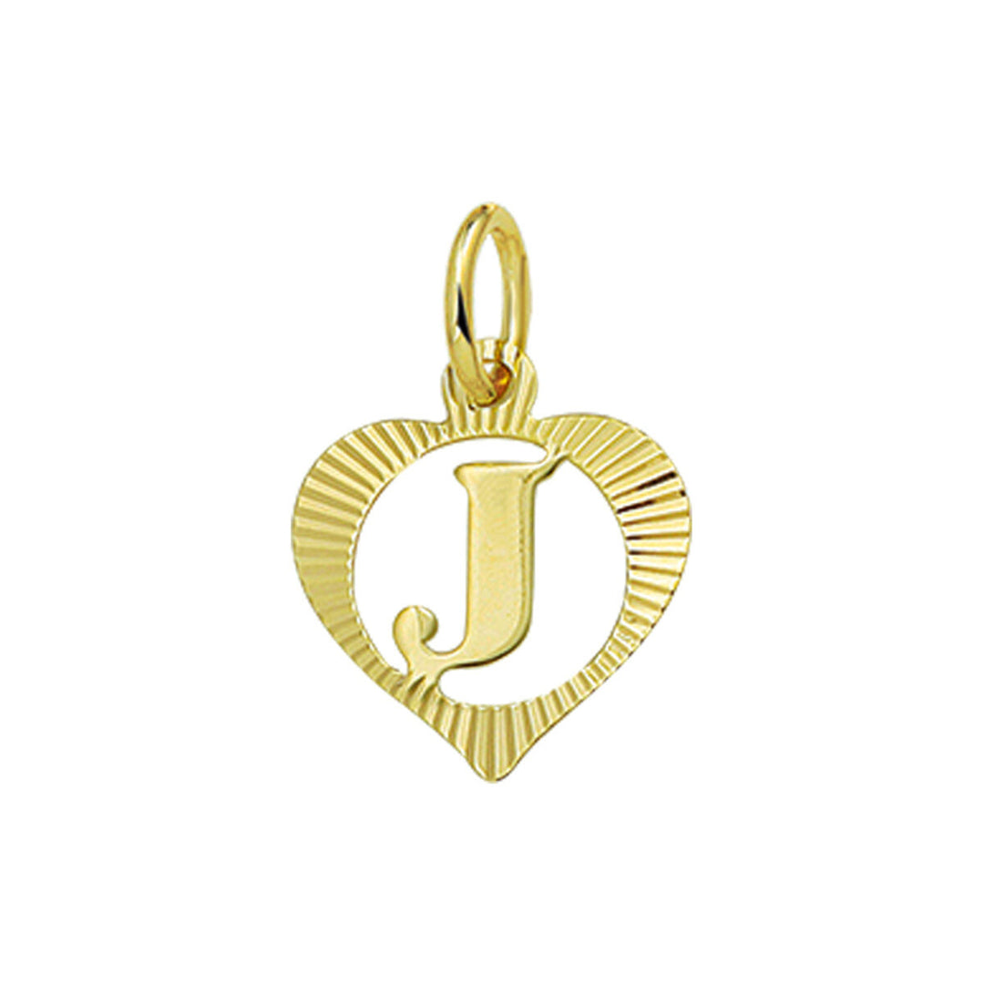 14k geelgouden hanger hart met brief