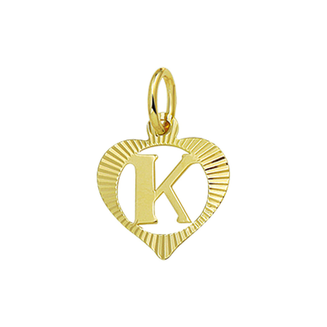 14k geelgouden hanger hart met brief