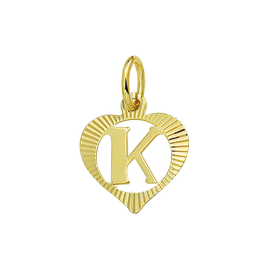 14k geelgouden hanger hart met brief