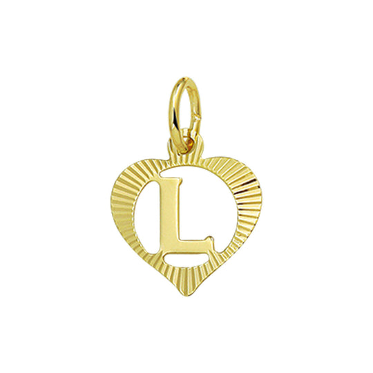 14k geelgouden hanger hart met brief