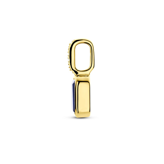 14k Geelgouden Hanger met Labgrown Saffier & Diamant 0.012ct (September)