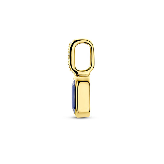 14k Geelgouden Hanger met Labgrown Tanzaniet & Diamant 0.012ct (December)