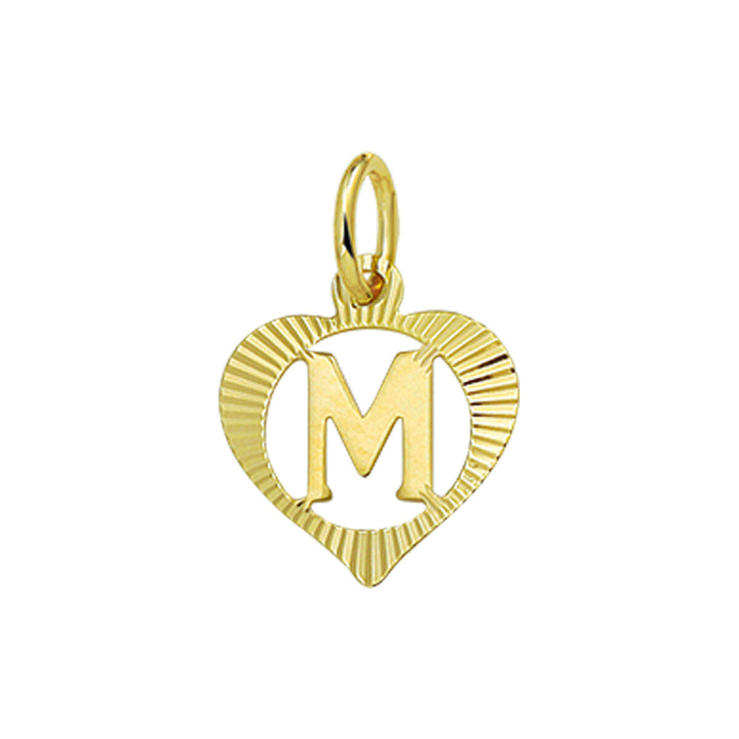 14k geelgouden hanger hart met brief