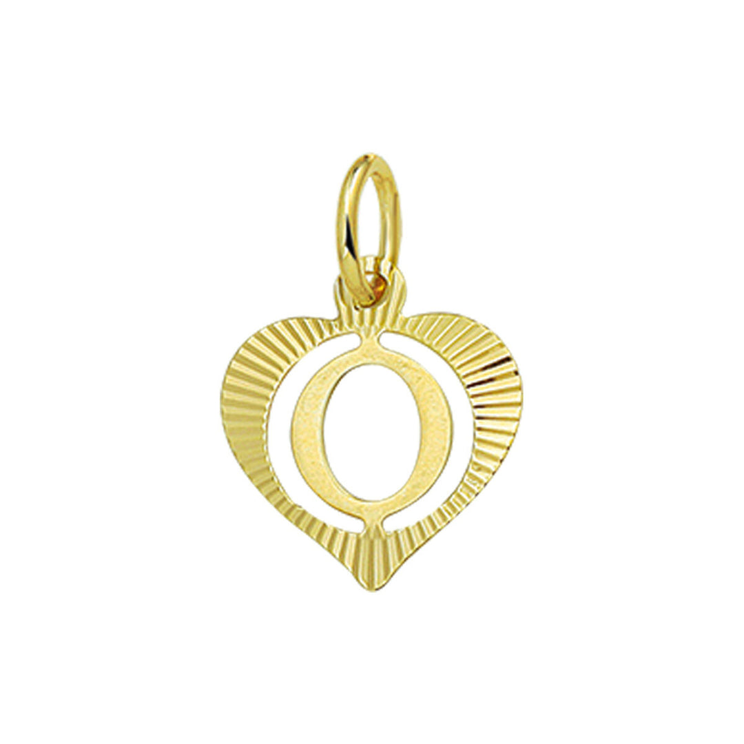 14k geelgouden hanger hart met brief
